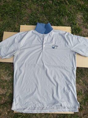 Georgia Southern Striped Light Blue Men's Polo